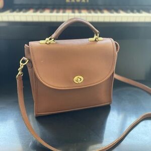 Jack Georges Brown Leather Crossbody Satchel – Made in USA